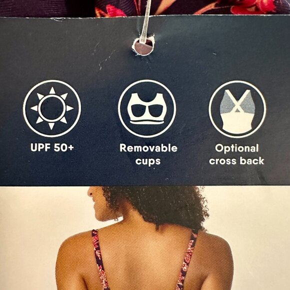 New Lands' End One Piece Swimsuit Size M Feminine Tulip Wrap Swim Dress Tropical - Picture 10 of 16